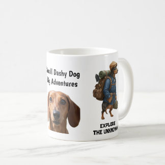 Äventyrlig Dachshund-Hikare Hemma Är Där Mitt Floc Kaffemugg