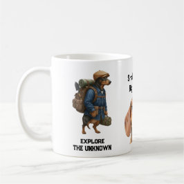 Äventyrlig Dachshund-Hikare Hemma Är Där Mitt Floc Kaffemugg