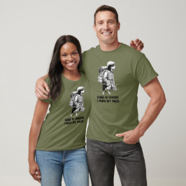 Äventyrlig Dachshund-Hikare Hemma Är Där Mitt Floc T Shirt