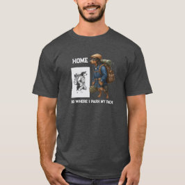 Äventyrlig Dachshund-Hikare Hemma Är Där Mitt Floc T Shirt
