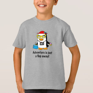 Äventyrlig Fladdrande Turistpingvin T Shirt