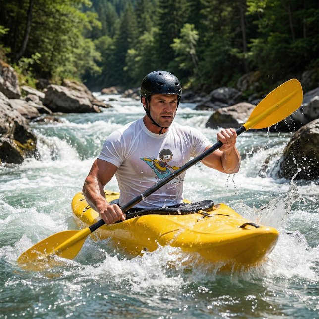 Äventyrlig flodfärd med rädd pojke  t shirt (Skapare uppladdad)