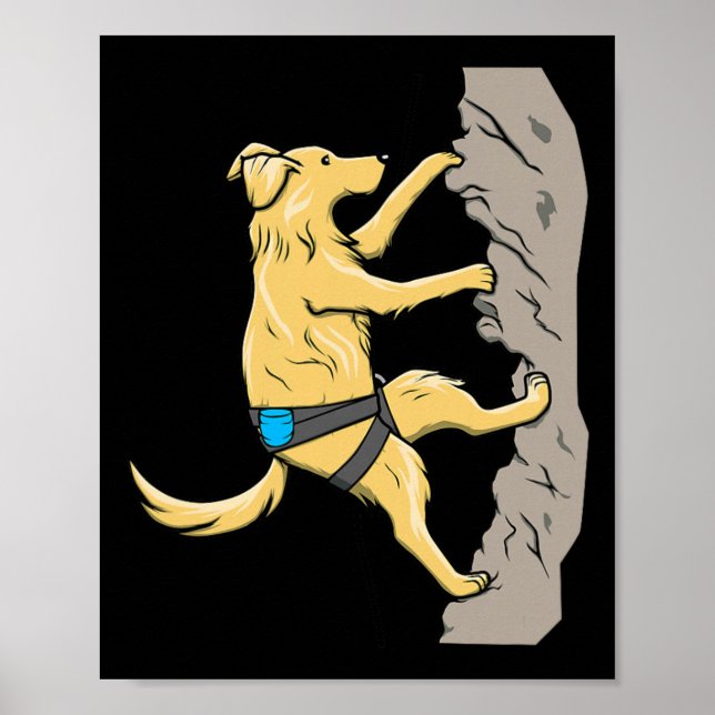 Äventyrlig Hund Klippklättring Grafisk Utomhus Bou Poster (Framsidan)
