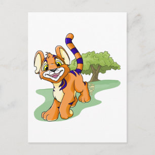 Äventyrlig orange Kougra på Mystery Island Vykort