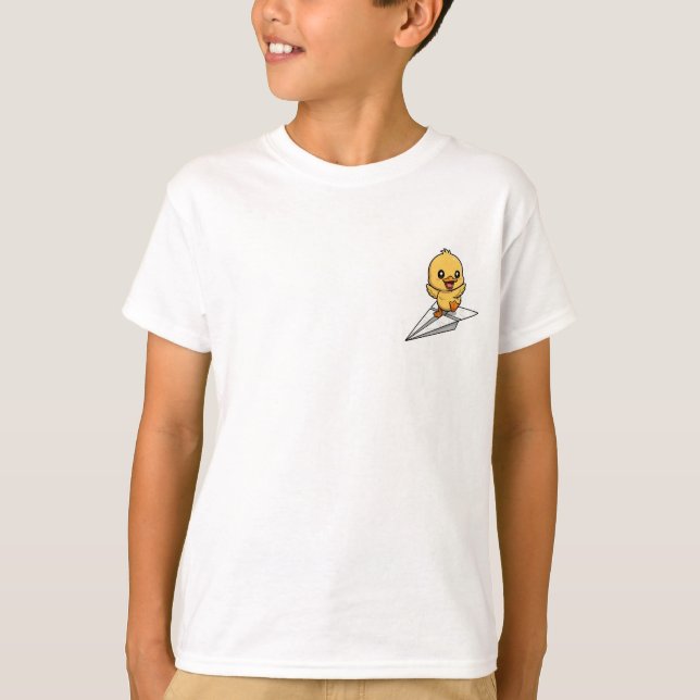 Äventyrlig pappersplansankan för barn t shirt (Framsida)
