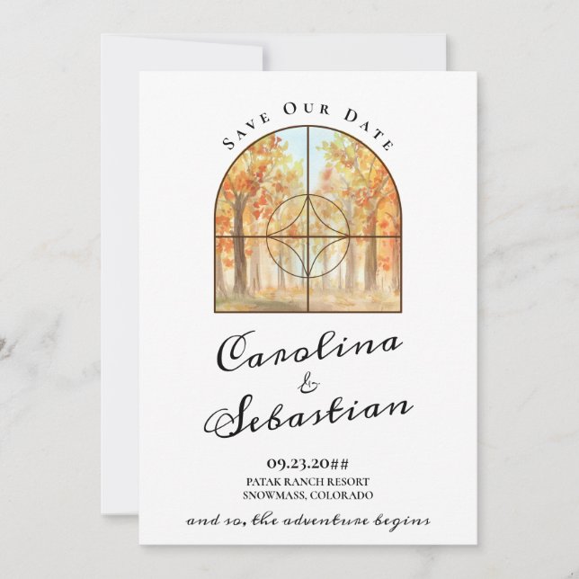 Äventyrlig Rocky Mountain-destinationbröllop Spara Datumet (Framsida)