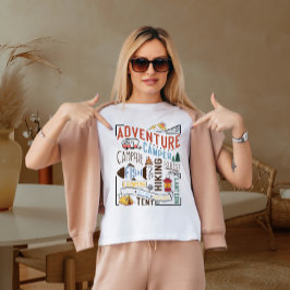 Äventyrs-campingplats lägereld  t shirt