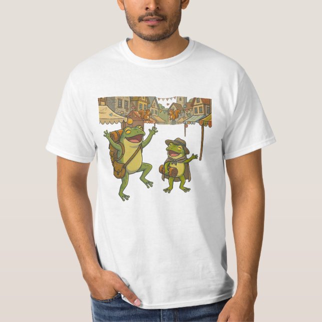 äventyrs grodor kort historia t shirt (Framsida)