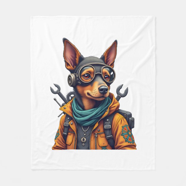 Äventyrs Hund   Fleecefilt (Framsidan)