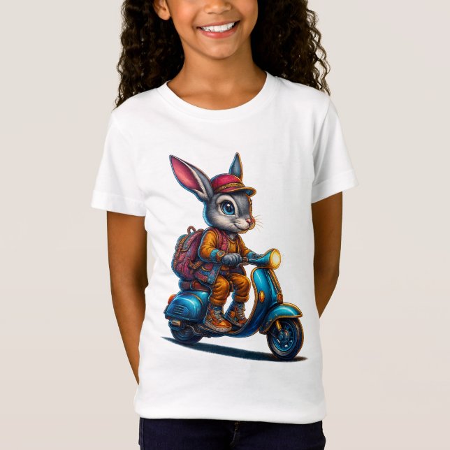 Äventyrs Kanin Flicka T-Shirt (Framsida)