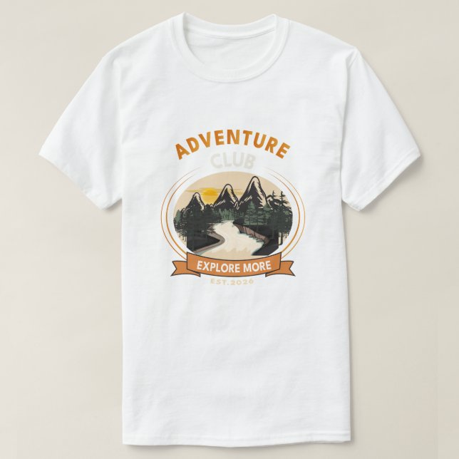 Äventyrs Klubb Utforska Mer Fjällvandring T Shirt (Design framsida)