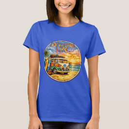 Äventyrs Liv Retro Hippie Strand Solnedgång Grafik T Shirt
