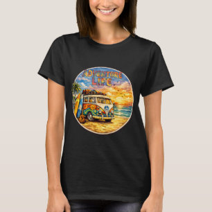 Äventyrs Liv Retro Hippie Strand Solnedgång Grafik T Shirt