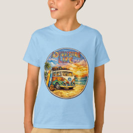 Äventyrs Liv Retro Hippie Strand Solnedgång Grafik T Shirt
