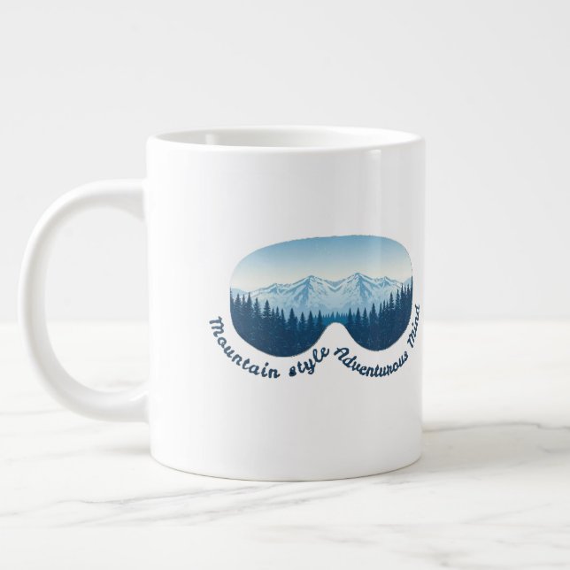Äventyrs skidor ögonberg-reflektion  jumbo mugg (Vänster)