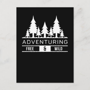 Äventyrs skog stugor Fri och vild natur design Helg Vykort