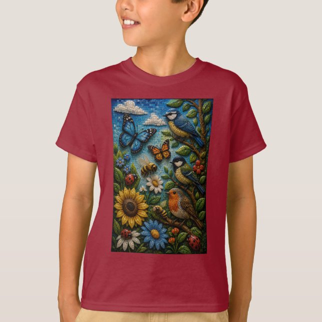 Äventyrs Trädgård 3D Mozaik T-Shirt (Framsida)