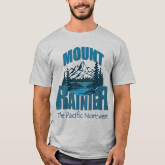 Äventyrs typografi Mount Rainier | Ordkonst Desi T Shirt