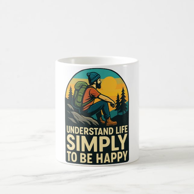 Äventyrs-Vandring Retro Illustration Kaffemugg (Center)