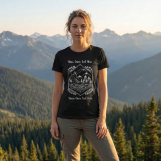 Äventyrsberg Hexagon Natur Din Text T Shirt