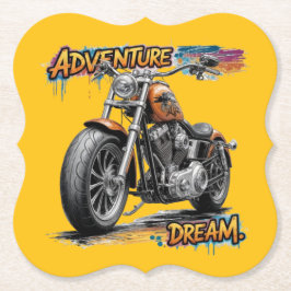 Äventyrsdrömmen körs – Vintage Chopper Motorcykel Underlägg Papper