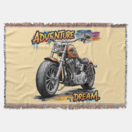 Äventyrsdrömmen – Vintage Chopper Motorcykel Filt