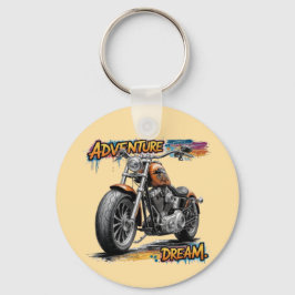 Äventyrsdrömmen – Vintage Chopper Motorcykel Nyckelring
