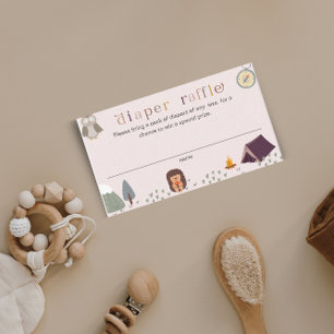 Äventyrsflicka Mjuk Rosa Blöja Lotteri Baby Shower Tilläggskort
