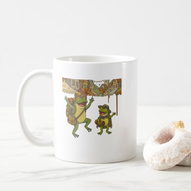 äventyrsgrodyor kort berättelse kaffemugg (Med munk)