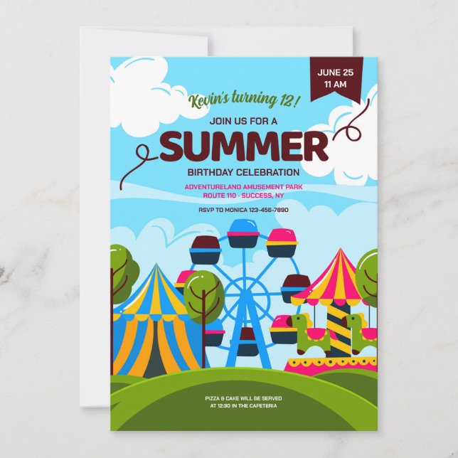 Äventyrslandets Nöjespark Inbjudan (Framsida)