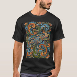 Äventyrslysten: Norsk Rosemåleri Folk Art Klass T Shirt