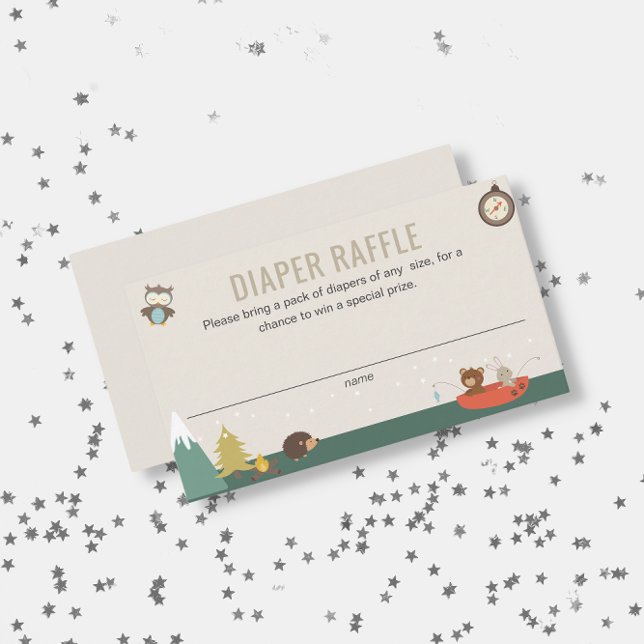 Äventyrsneutral blöjlotteri babyfirande tilläggskort (Skapare uppladdad)
