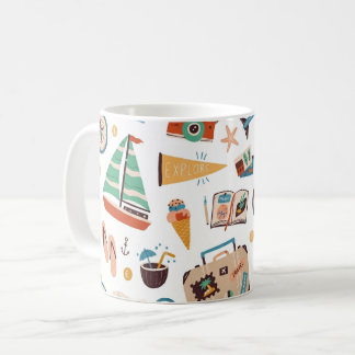 Äventyrsresa Segelbåt, Kompass & Semester Kaffemugg