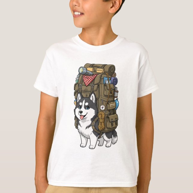 Äventyrsryggsäck för barn - Husky T Shirt (Framsida)