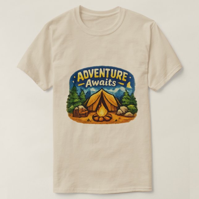 Äventyrsvänlig Camping T-shirt (Design framsida)