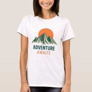Äventyrsvänlig Grafisk T-shirt för Berg vid Solned