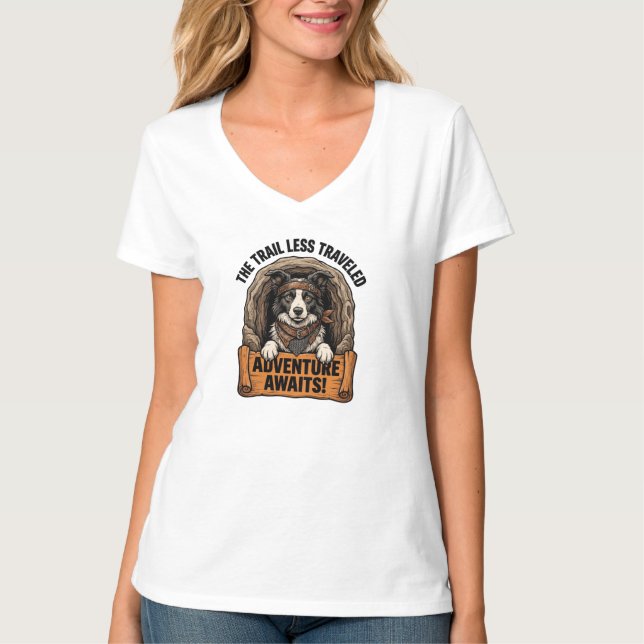 Äventyrsvänlig Trail Dog T-Shirt (Framsida)