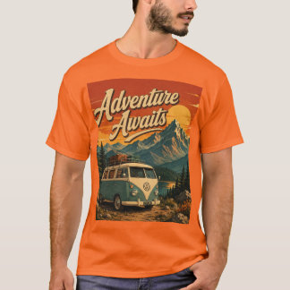 Äventyrsvänlig Vintage Camper T-Shirt