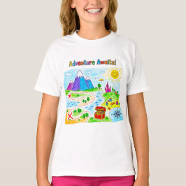 Äventyrsväntar Barn Skattkartedesign T Shirt