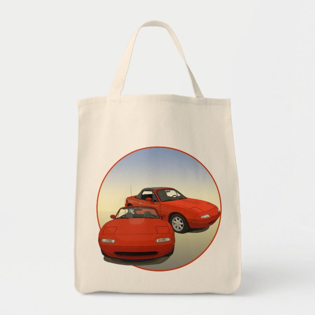 Avenue Art Red Sports Car Tygkasse (Framsidan)