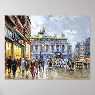 Avenue de l'Opera av Antoine Blanchard Poster