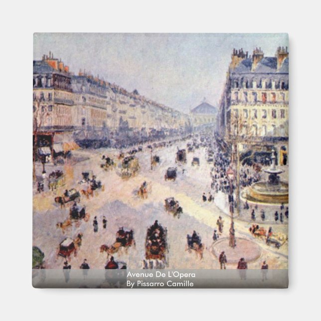 Avenue de L'Opera by Pissarro Camille Magnet (Framsidan)