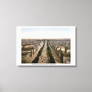 Avenue des Champs-Élysées Paris, 1904 Frankrike Canvastryck