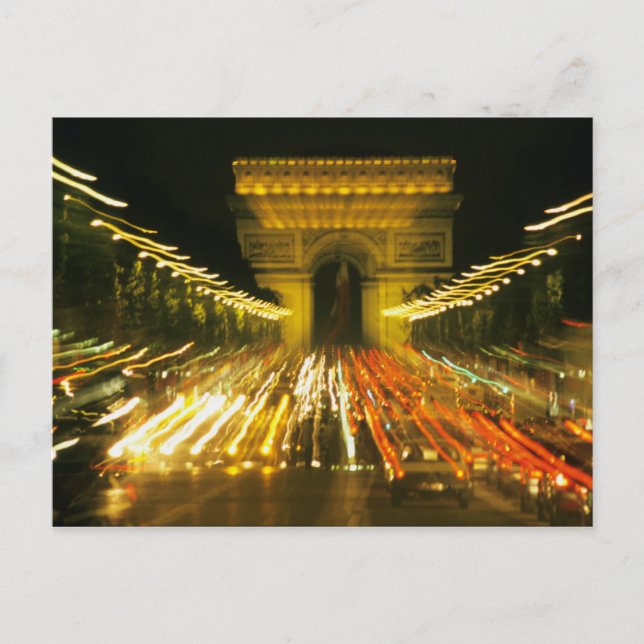 Avenue des Champs-Elysees, Triumfbågen, Vykort (Framsida)