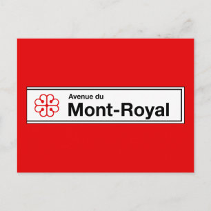 Avenue du Mont-Royal, Montreal Street Sign Vykort