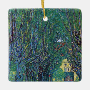 Avenue i parken Schloss Kammer av Gustav Klimt Julgransprydnad Keramik