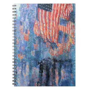 Avenue in Rain av Frederick Childe Hassam Anteckningsbok Med Spiral