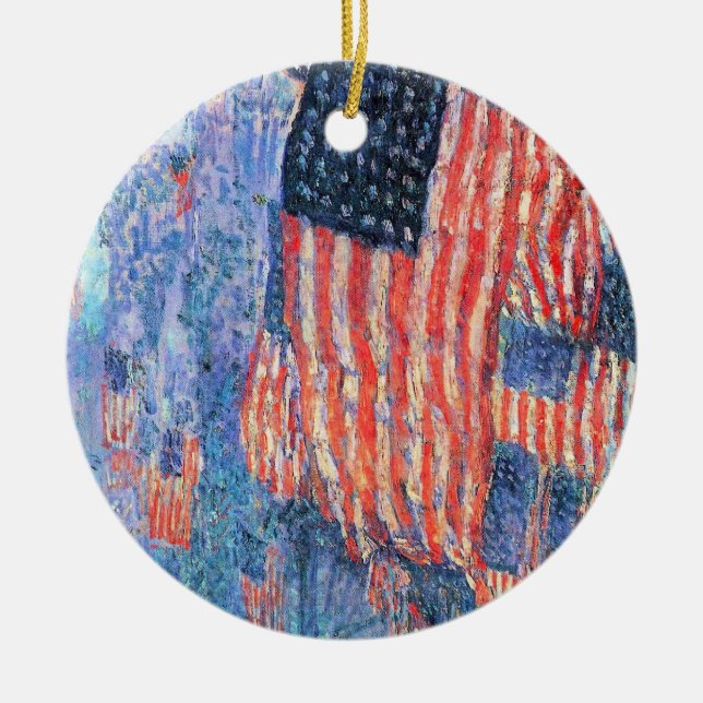 Avenue in Rain av Frederick Childe Hassam Julgransprydnad Keramik (Framsidan)