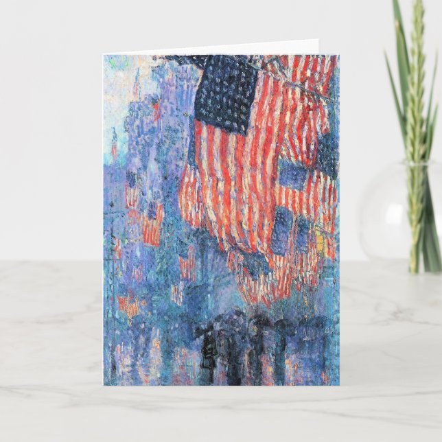 Avenue in Rain av Frederick Childe Hassam Kort (Framsida)