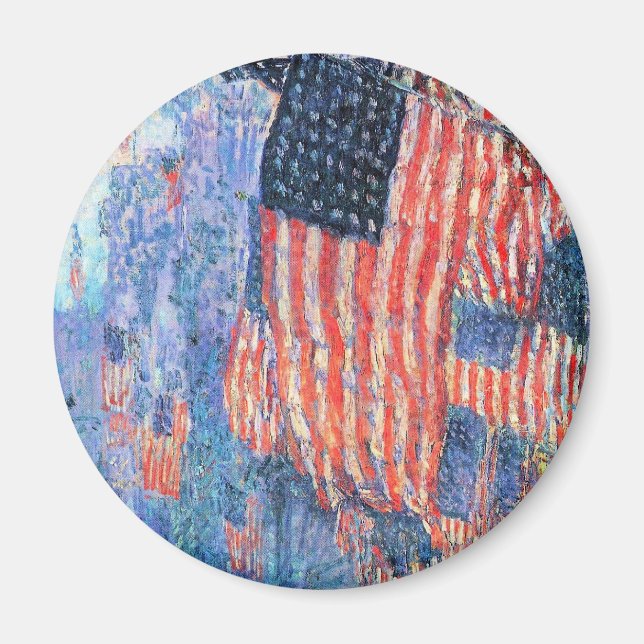 Avenue in Rain av Frederick Childe Hassam Magnet (Framsidan)